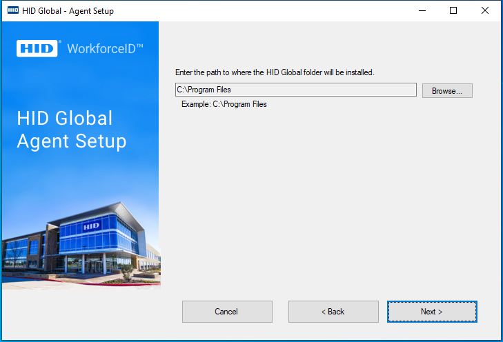 Select the Agent Installer path